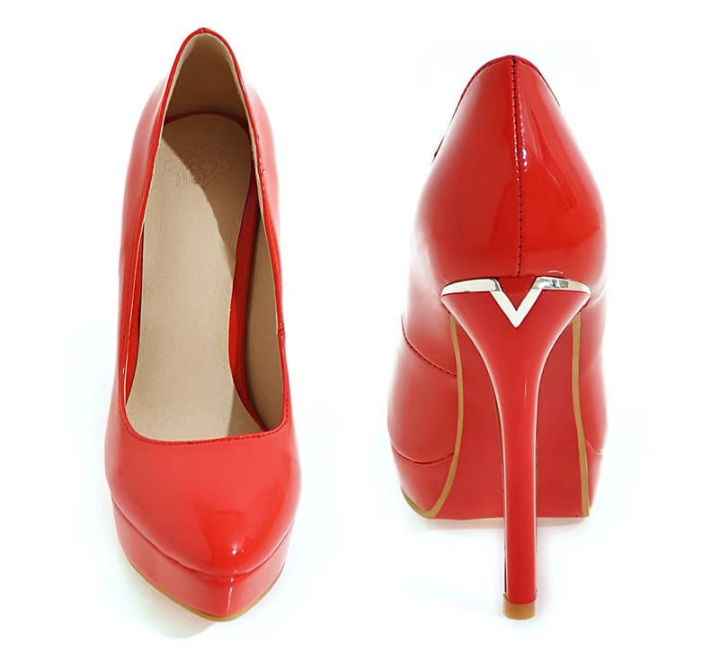 Chaussures Vintage Talons Hauts Rouge