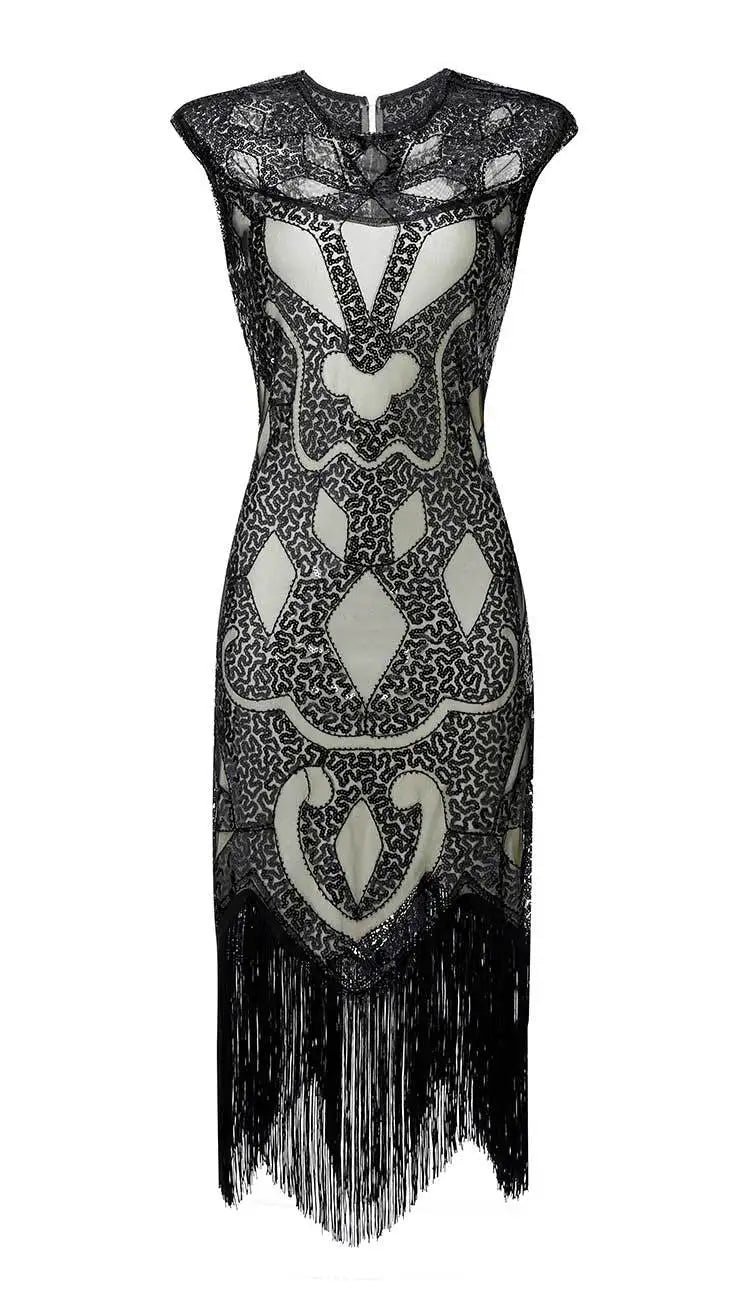 Robe Cocktail Année 20 Argent