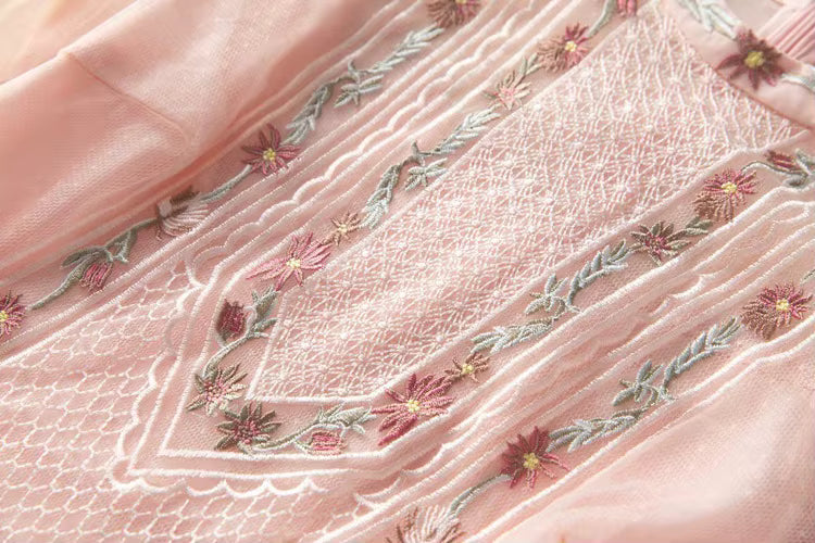 Robe Mi Longue Année 30 40 Rose