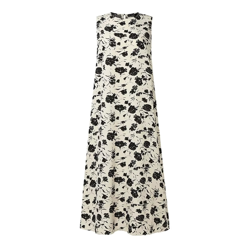Robe Longue Fleurie Vintage Kaki