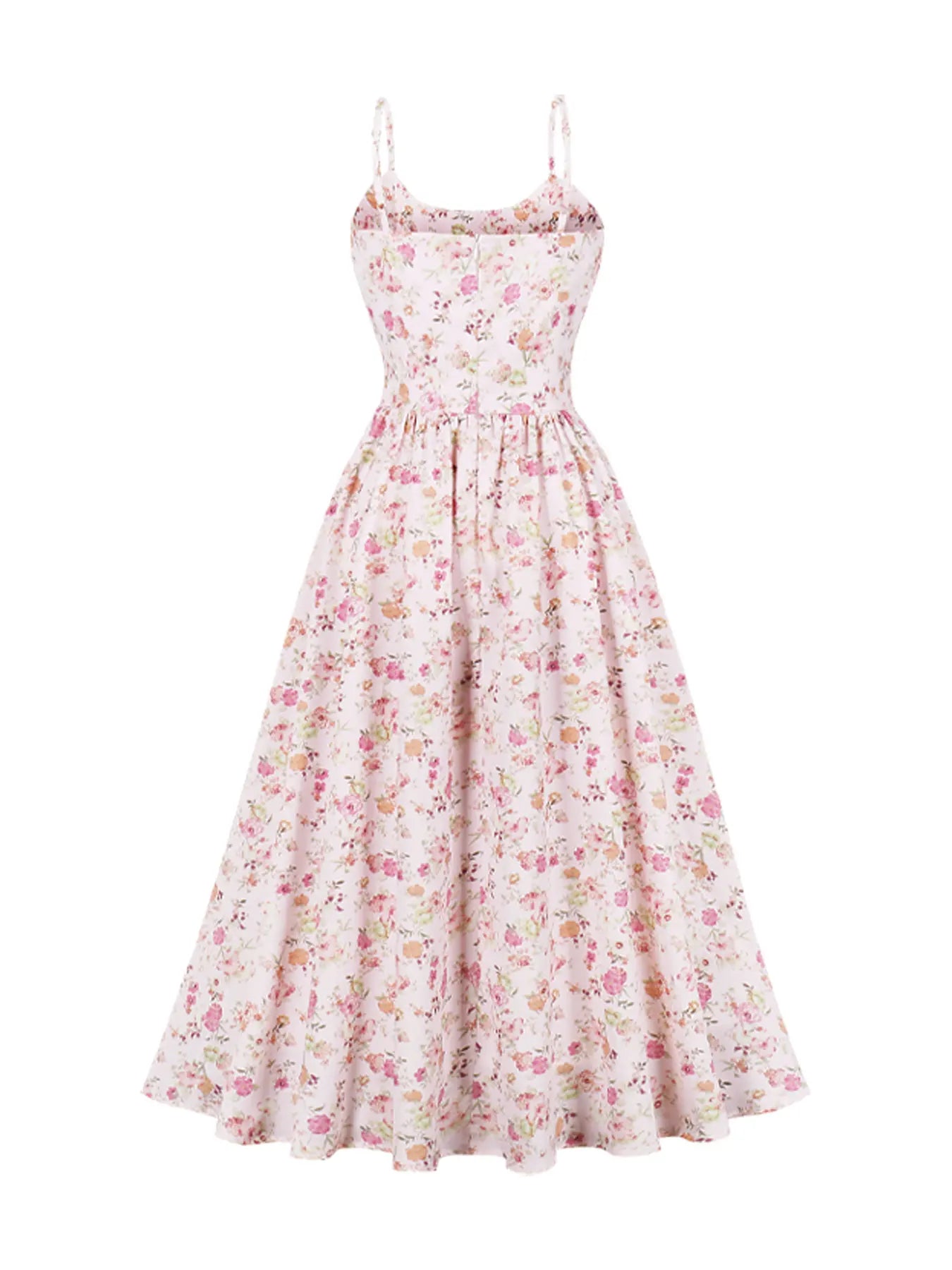 Robe de Cérémonie Vintage Fleurie Rose