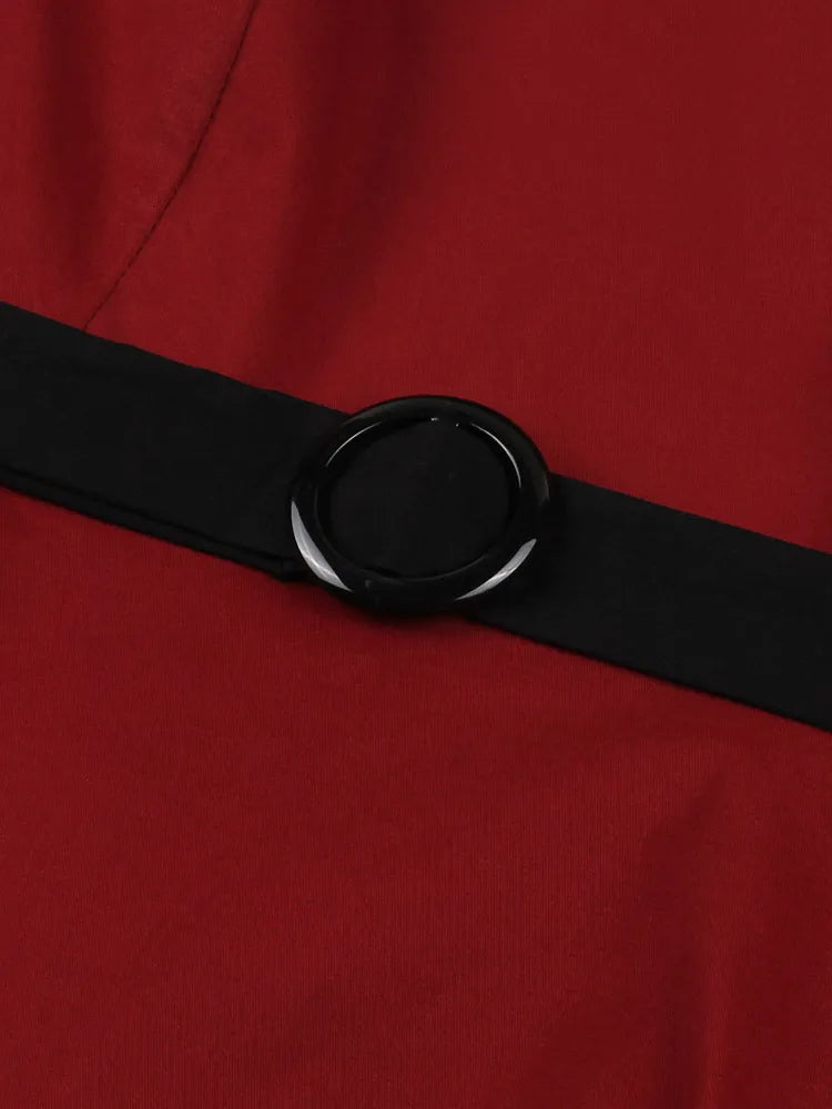 Robe Année 50 Pin Up pas Cher Bordeaux