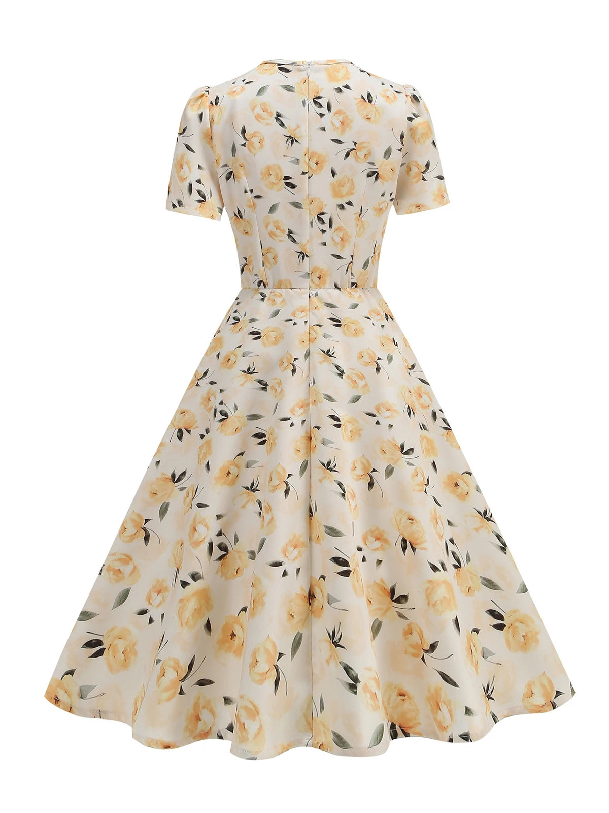 Robe Années 60 Elastique Fleurs