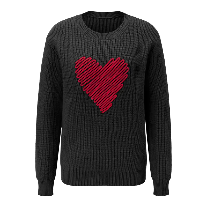 Pull Vintage Coeur Rose