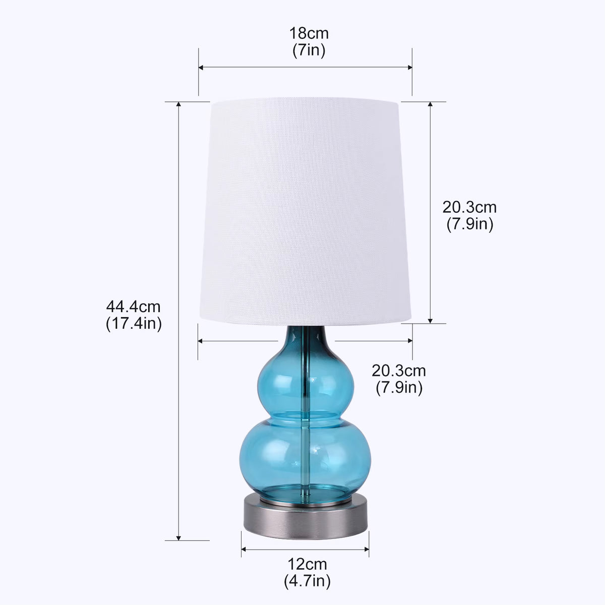 Lampe en Verre Bleu Vintage