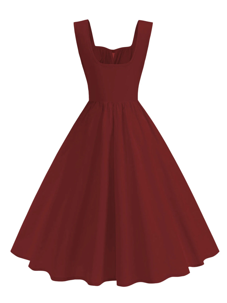 Années 60 Robe Vintage Bordeaux - Louise Vintage