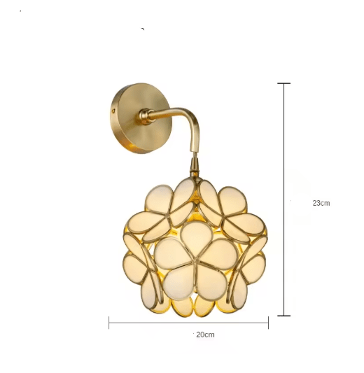 Applique Murale Vintage Verre Fleur Blanc - Louise Vintage
