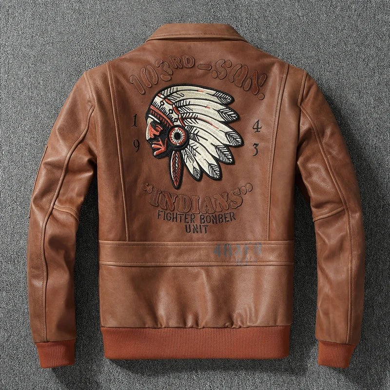 Aviateur Blouson Cuir - Louise Vintage