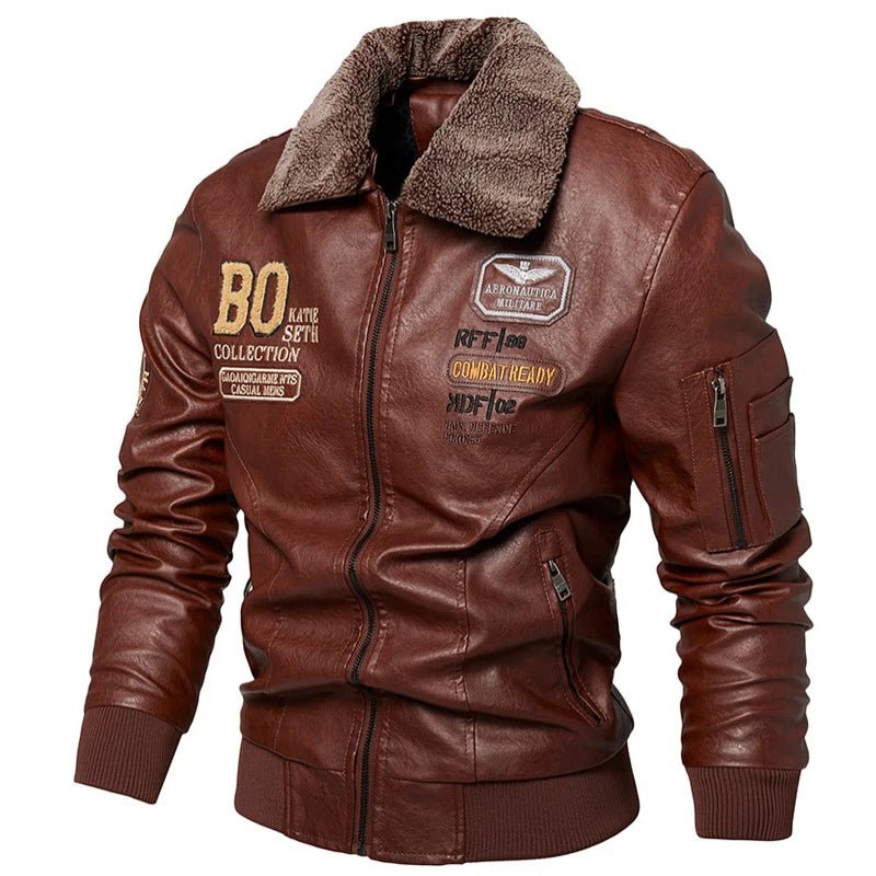 Aviateur Blouson Marron - Louise Vintage