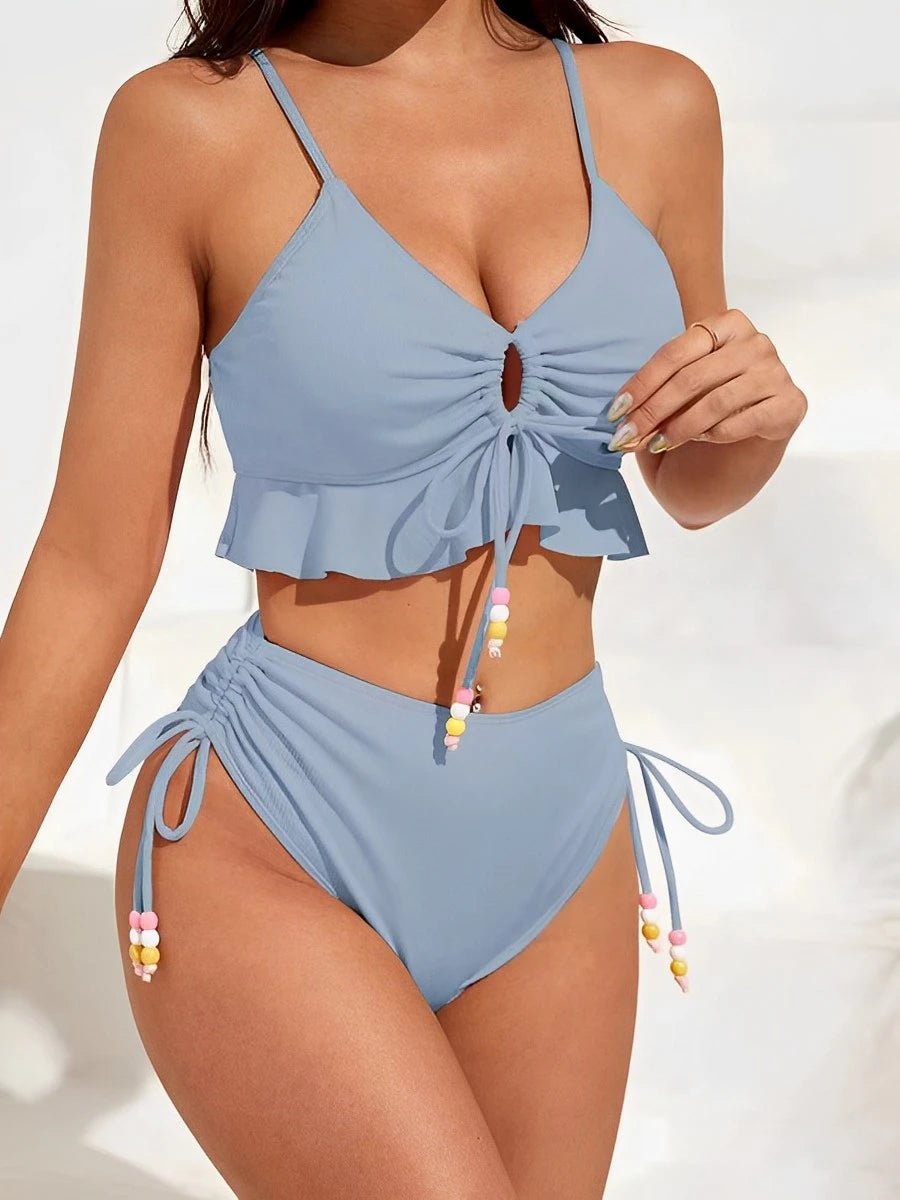 Bikini Taille Haute Vintage Bleu ciel - Louise Vintage
