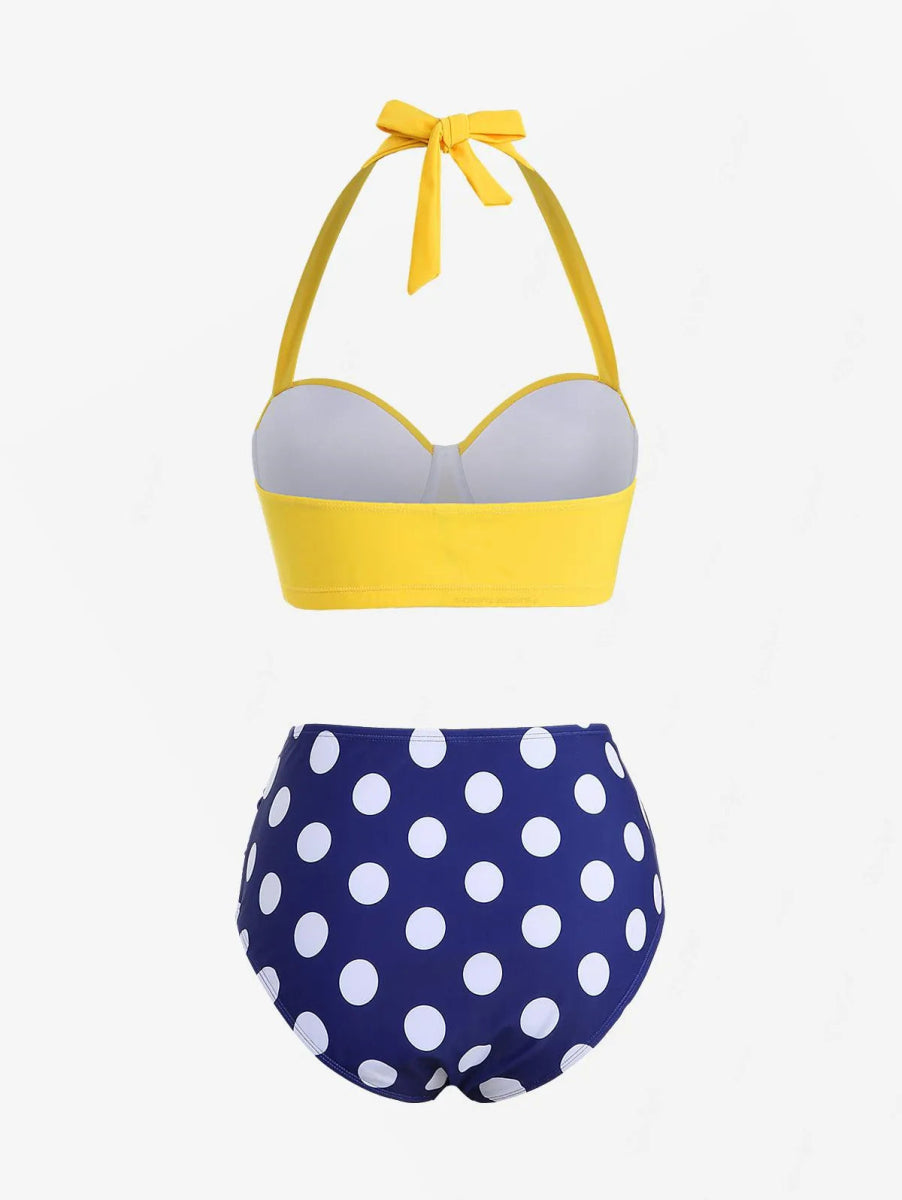 Bikini Taille Haute Vintage Push up - Louise Vintage