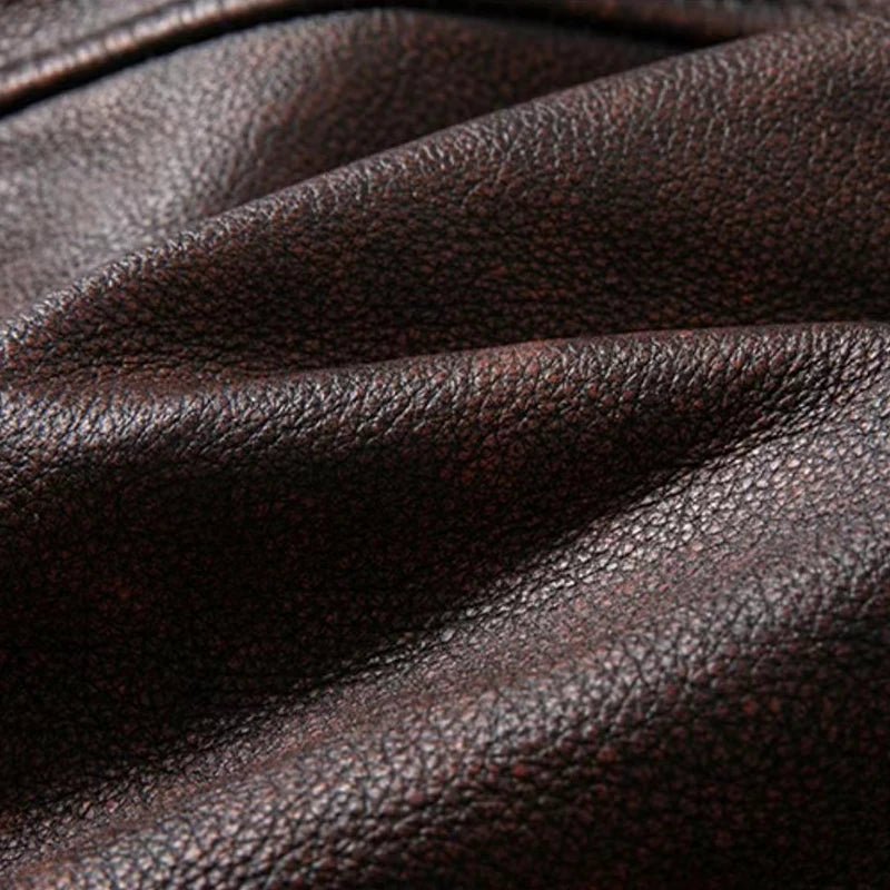 Blouson Aviateur Cuir Homme Marron - Louise Vintage