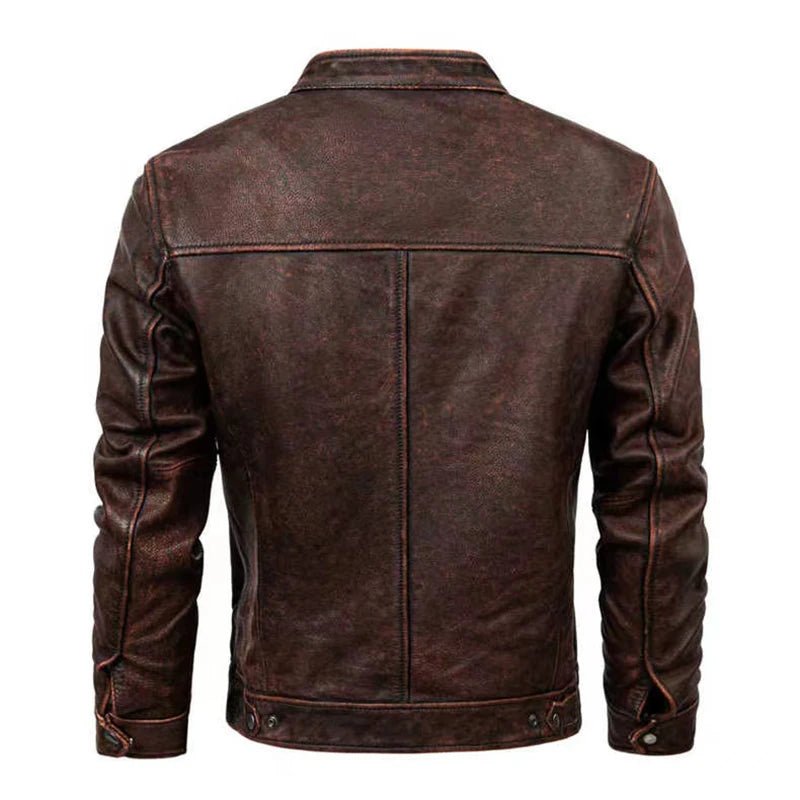Blouson Aviateur Cuir Homme Marron - Louise Vintage