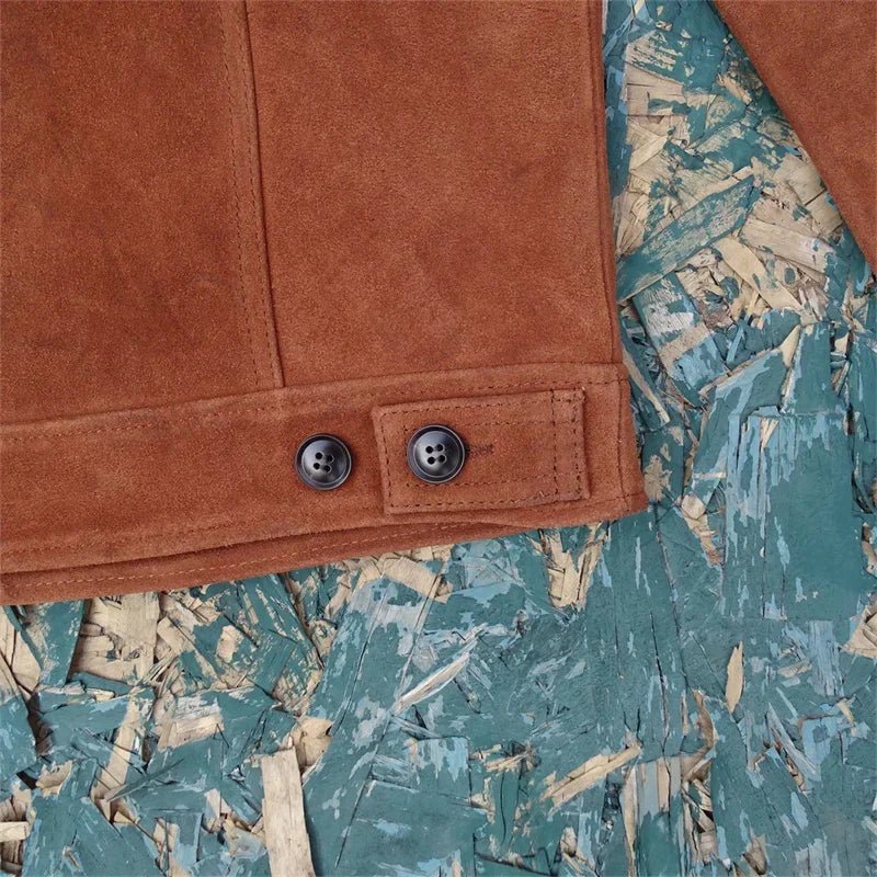 Blouson Aviateur Daim Camel - Louise Vintage