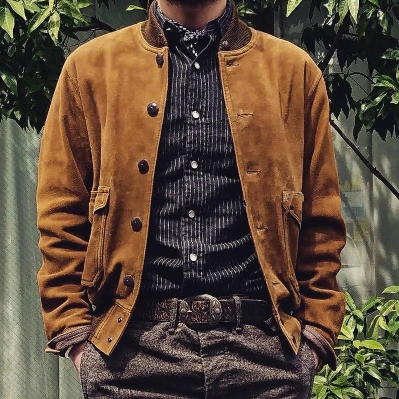 Blouson Aviateur Daim Homme - Louise Vintage