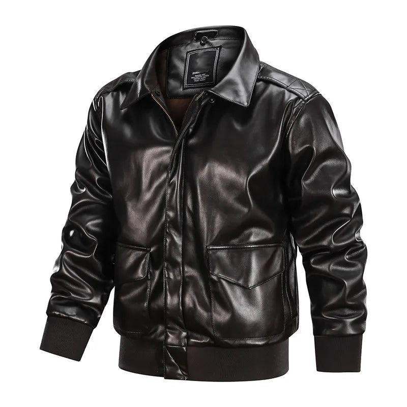 Blouson Aviateur Homme Américain Marron - Louise Vintage