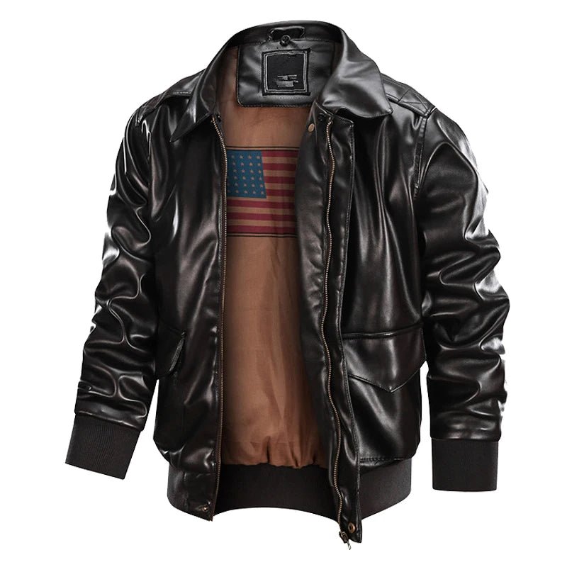 Blouson Aviateur Homme Américain Marron - Louise Vintage