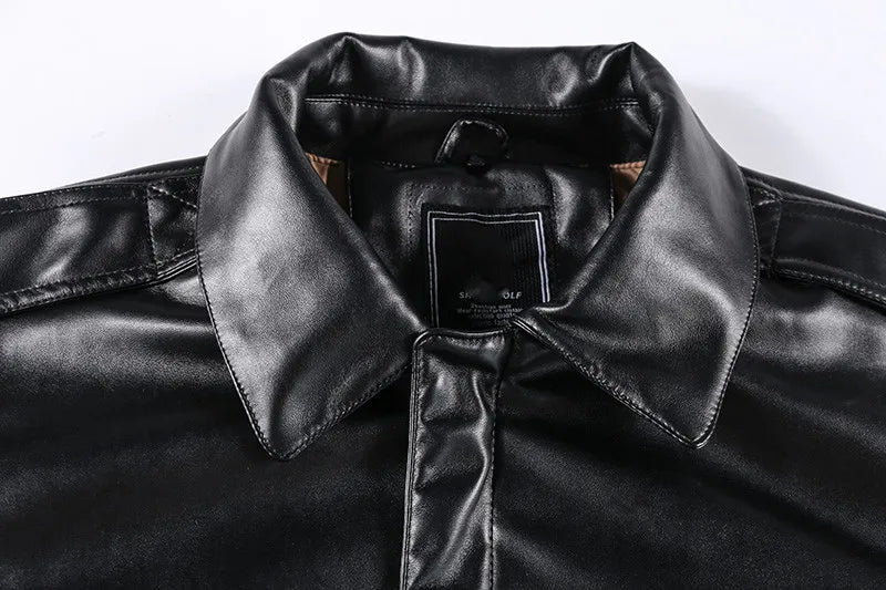 Blouson Aviateur Homme Américain Noir - Louise Vintage