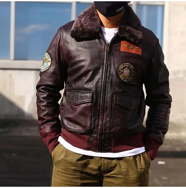 Blouson Cuir Aviateur Américain - Louise Vintage