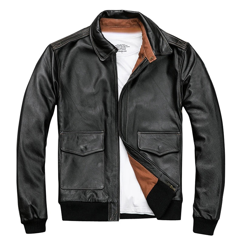 Blouson Cuir Aviateur Americain - Louise Vintage