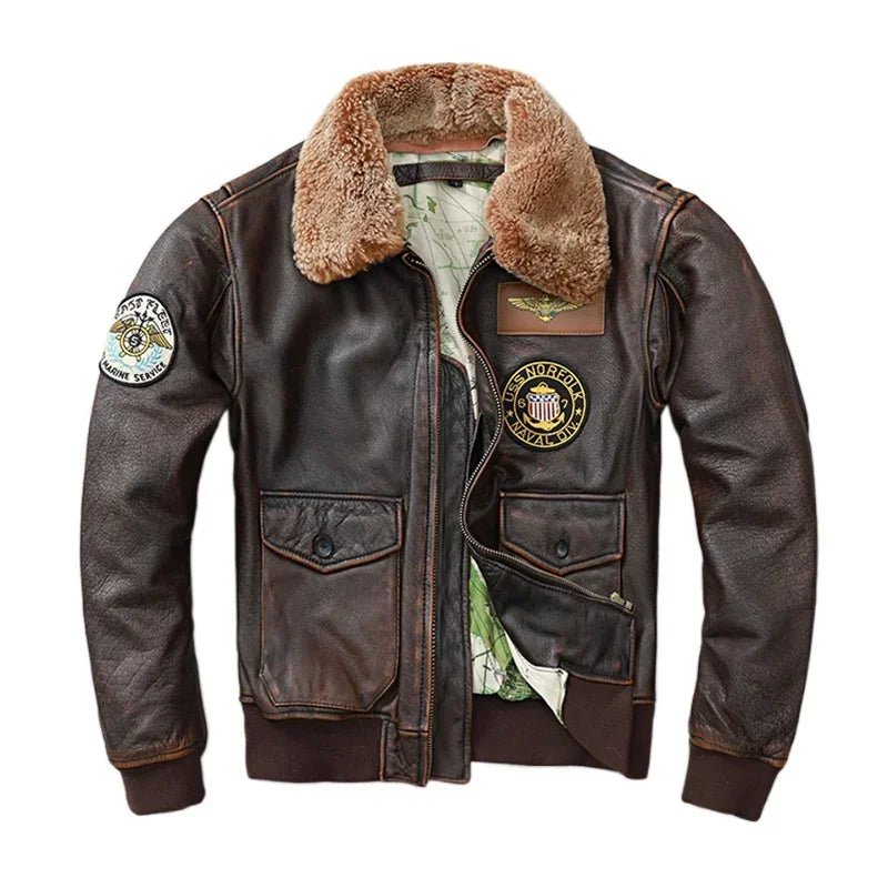 Blouson cuir aviateur armée américaine sale