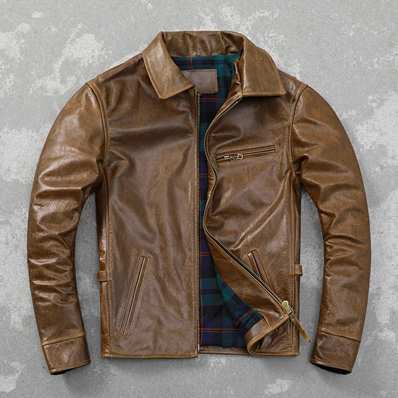 Blouson Cuir Homme Aviateur Vintage - Louise Vintage