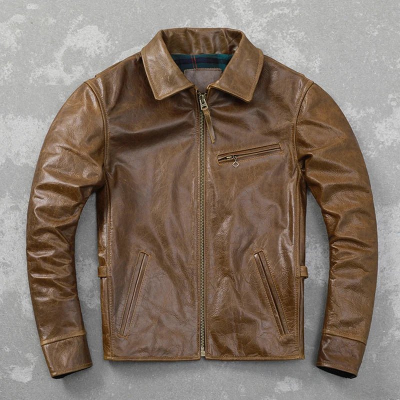 Blouson Cuir Homme Aviateur Vintage - Louise Vintage
