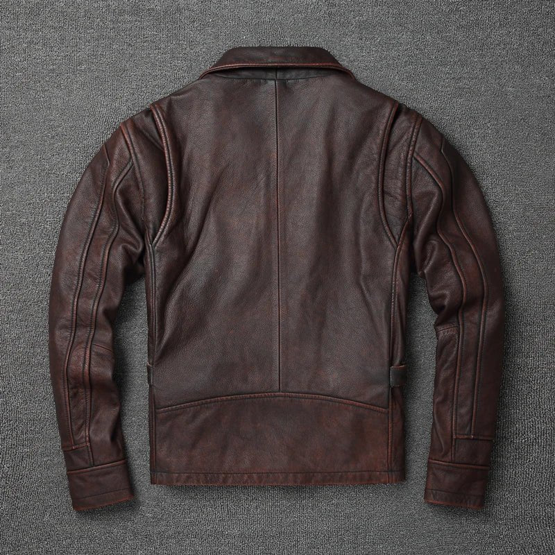 Blouson Cuir Homme Style Aviateur - Louise Vintage