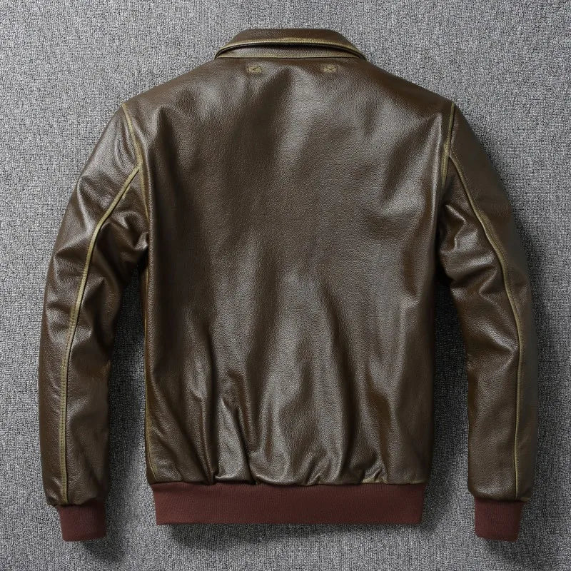 Blouson Cuir Homme Style Aviateur - Louise Vintage