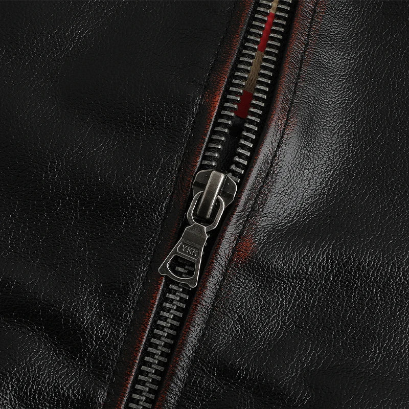 Blouson en Cuir Aviateur Homme - Louise Vintage