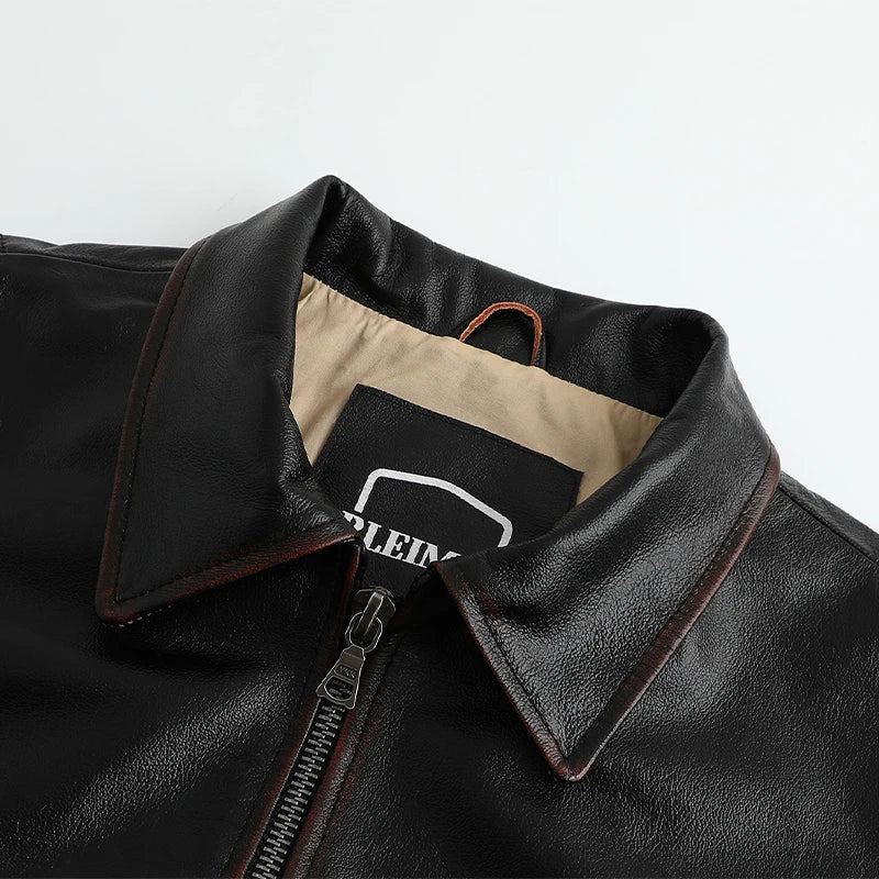 Blouson en Cuir Aviateur Homme - Louise Vintage