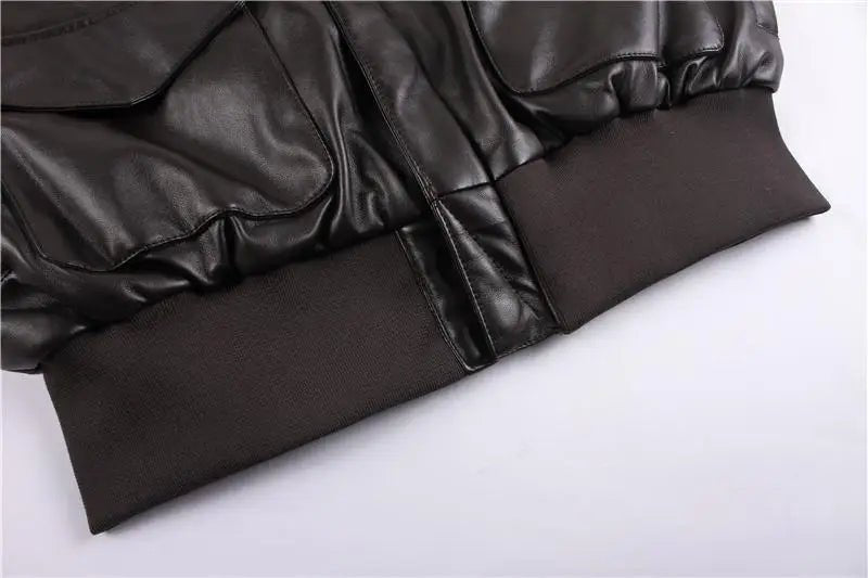 Blouson Homme Cuir Aviateur Marron - Louise Vintage