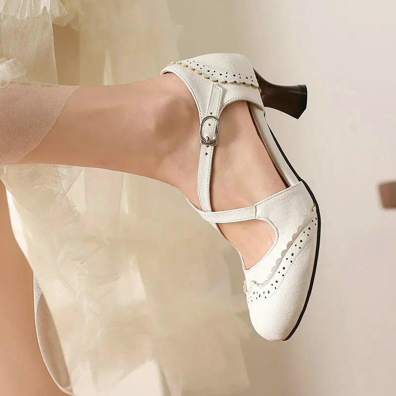 Chaussures Années 60 Femme Beige - Louise Vintage