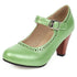 Chaussures Rétro Classique Cuir Vertes - Louise Vintage
