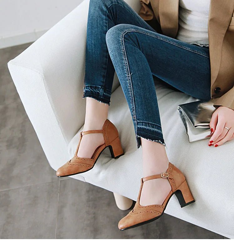 Chaussures Rétro Mary Jane Café - Louise Vintage