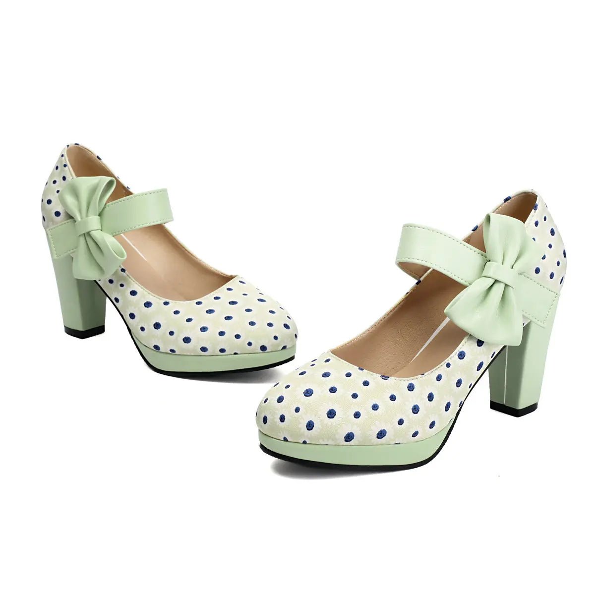 Chaussures Vintage à Pois Blanches - Louise Vintage