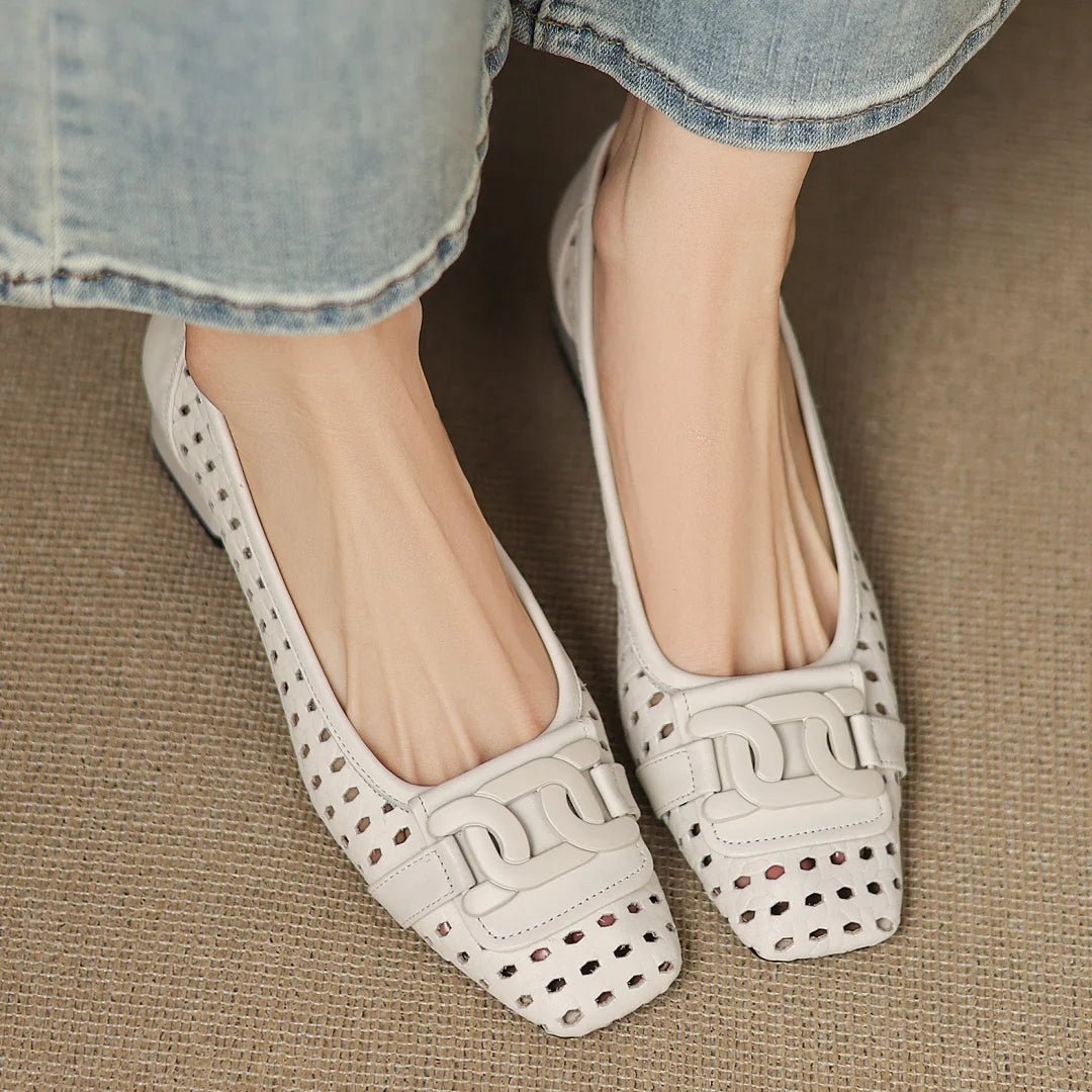 Chaussures Vintage Carreaux Beige - Louise Vintage