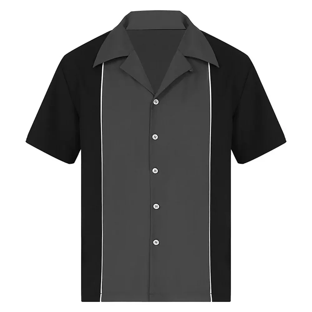 Chemise Vintage Rockabilly Bowling Gris 13 - Louise Vintage