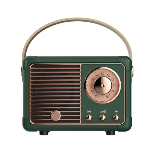Enceinte Vintage mini Radio K7 Vert Foncé - Louise Vintage