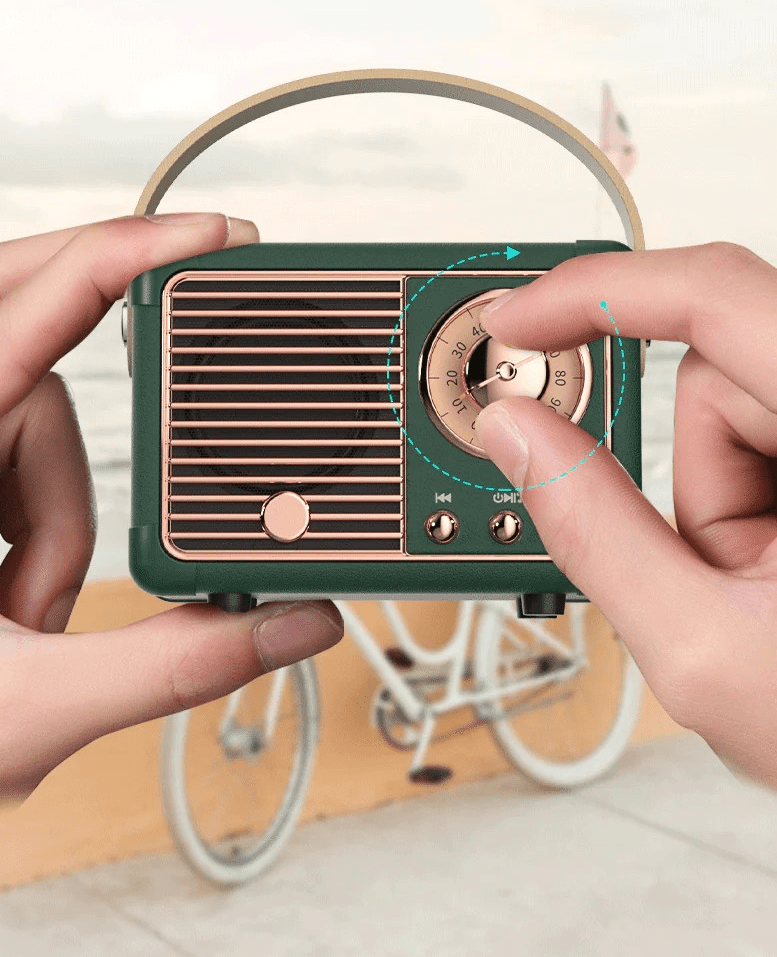 Enceinte Vintage mini Radio K7 Vert Foncé - Louise Vintage