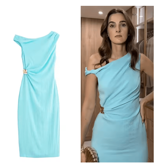 Femme Robe Année 70 Vintage Turquoise - Louise Vintage