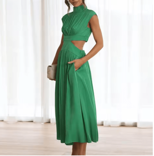 Femme Robe Année 70 Vintage Verte - Louise Vintage