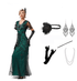 Gatsby Robe de Soirée Année 20 Vert (Avec Accéssoires) - Louise Vintage