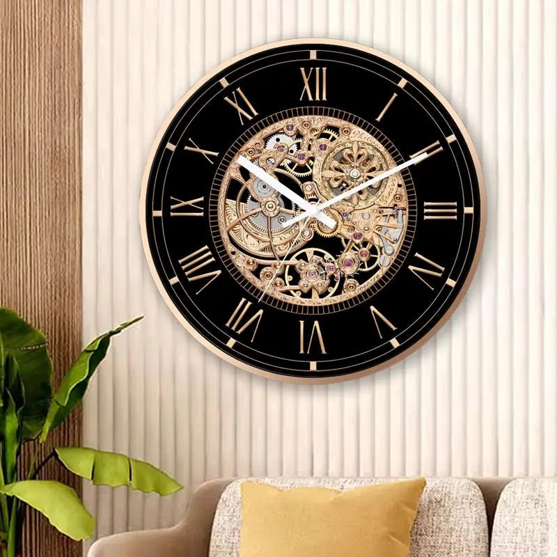 Horloge Murale Vintage Gare Rouge et Noire - Louise Vintage