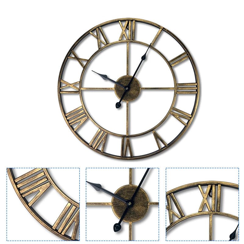 Horloge Murale Vintage Géante Métal - Louise Vintage