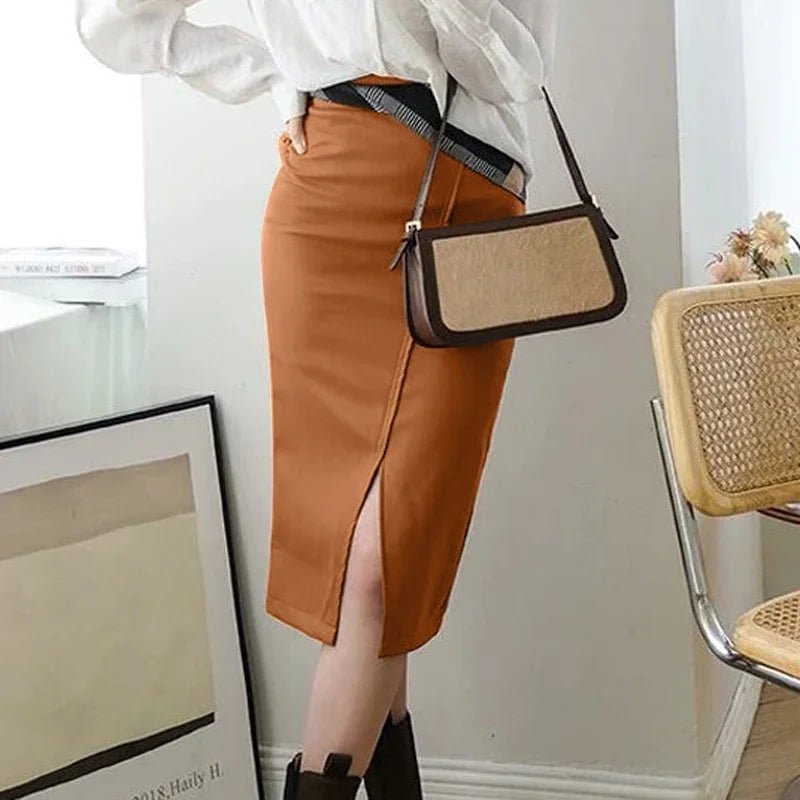 Jupe en Faux Cuir Marron Vintage - Louise Vintage