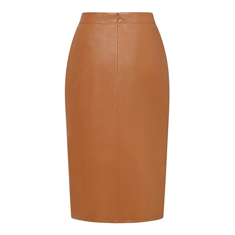 Jupe en Faux Cuir Marron Vintage - Louise Vintage