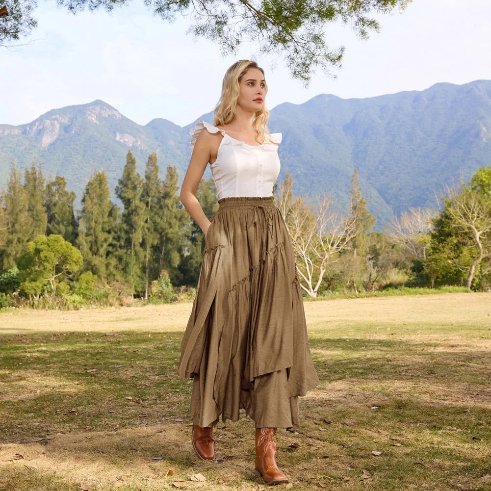 Jupe Longue Vintage Plissée Woodstock - Louise Vintage