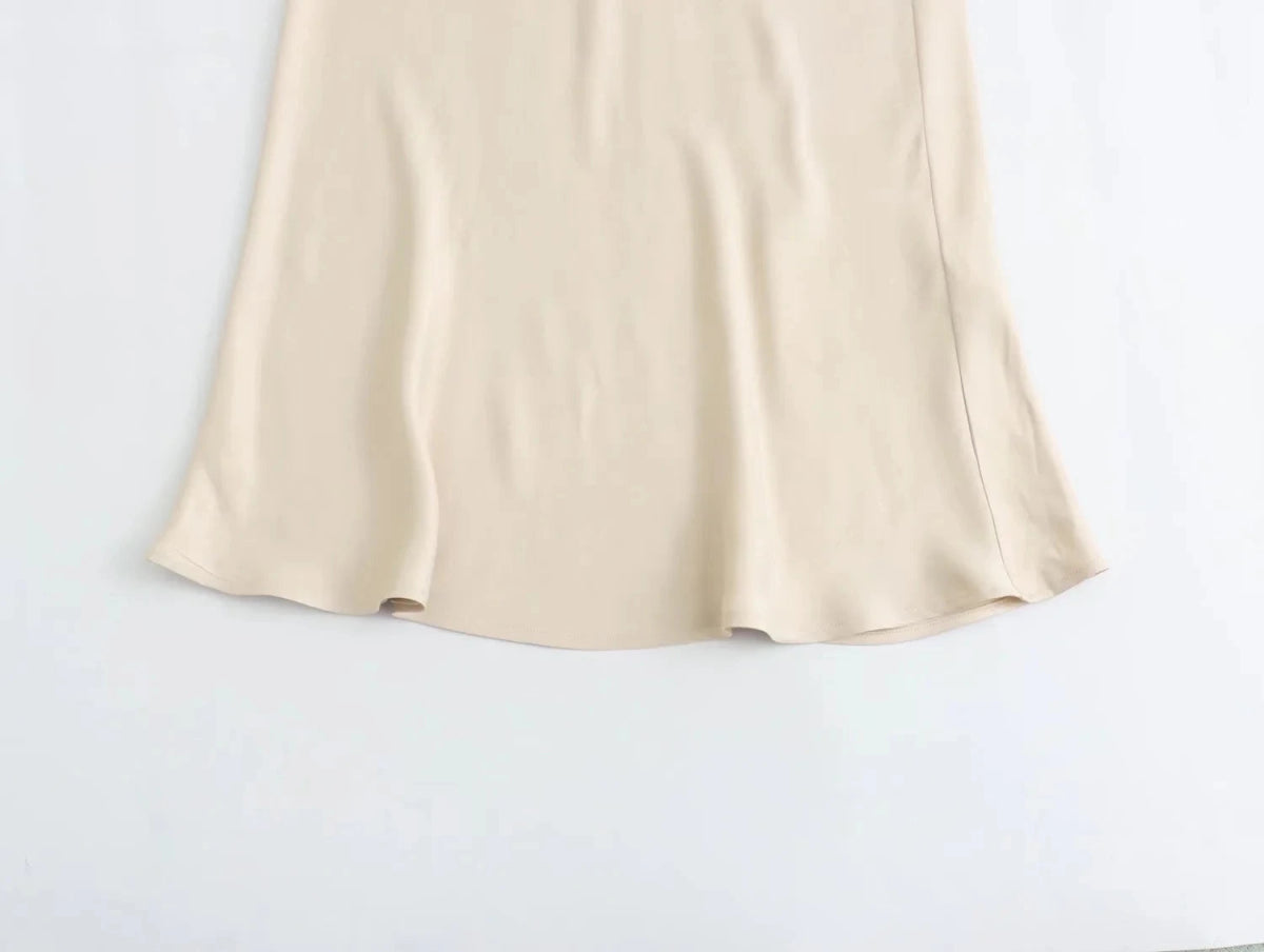 Jupe Midi Vintage Femme Beige - Louise Vintage