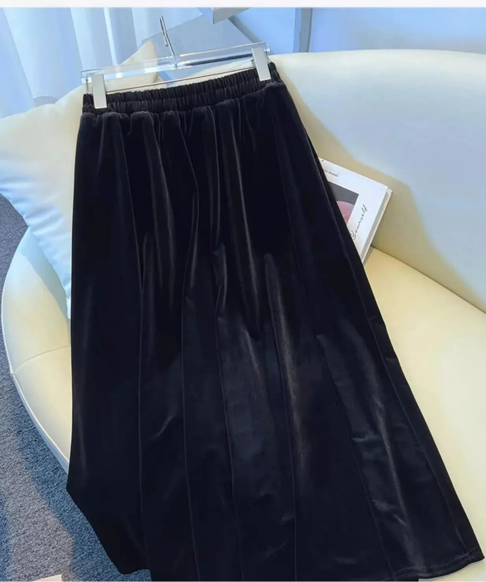 Jupe Noire Vintage Velours - Louise Vintage